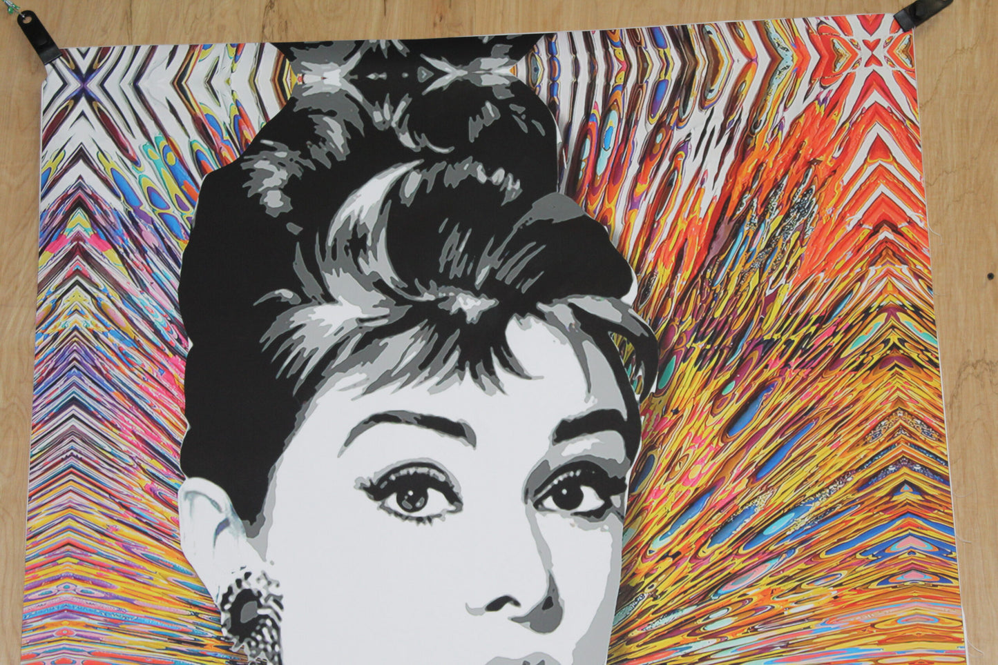 Audrey Hepburn Pop Art Unstretched Painting an Oliver Neilson Replica, 44"x64"
