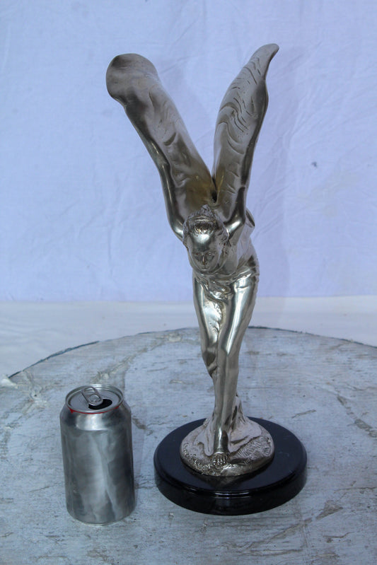 Spirit of Ecstasy Rolls Royce Replica Bronze Statue 7" x 11" x 16"H