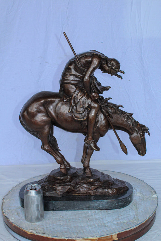 End of the Trail American Warrior Statue Remington Replica 20" x 8" x 25"H