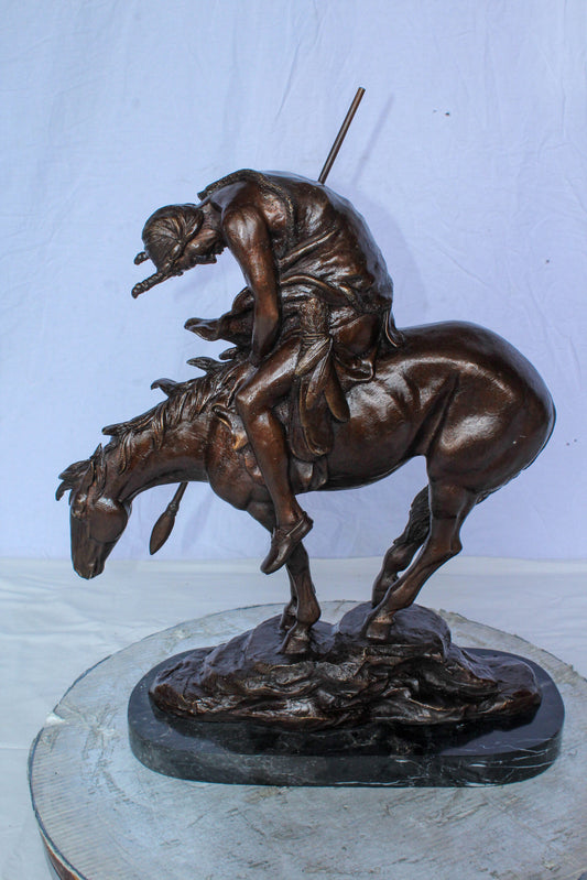 End of the Trail American Warrior Statue Remington Replica 20" x 8" x 25"H
