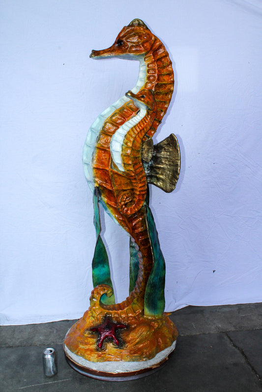 Large Bronze Seahorse and Baby Ocean Fountain Sculpture 26" x 22" x 66"H