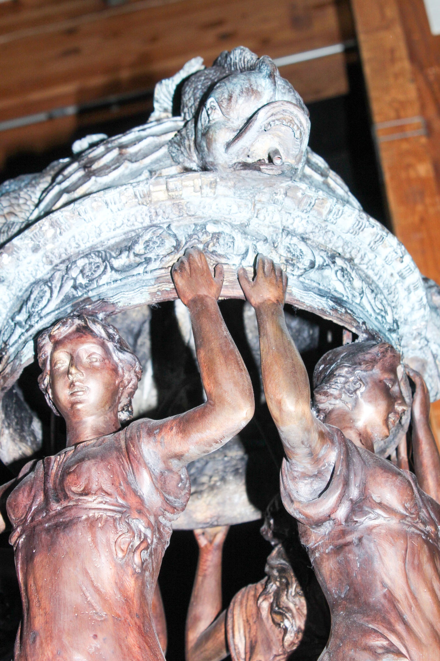 Giant Bronze Four Seasons Fountain with Patina Finish 48" x 48" x 98"H