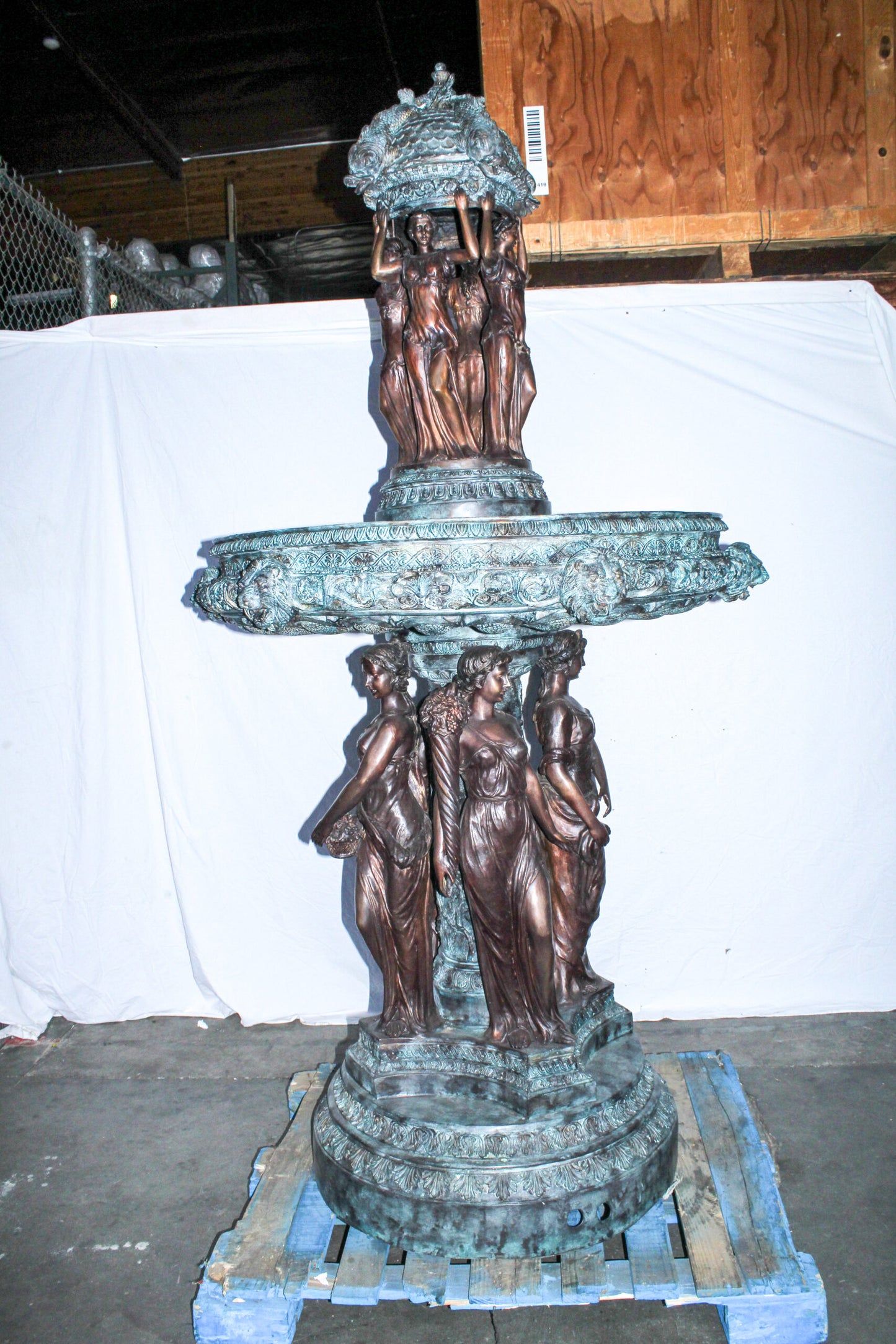 Giant Bronze Four Seasons Fountain with Patina Finish 48" x 48" x 98"H