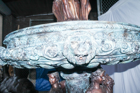 Giant Bronze Four Seasons Fountain with Patina Finish 48" x 48" x 98"H