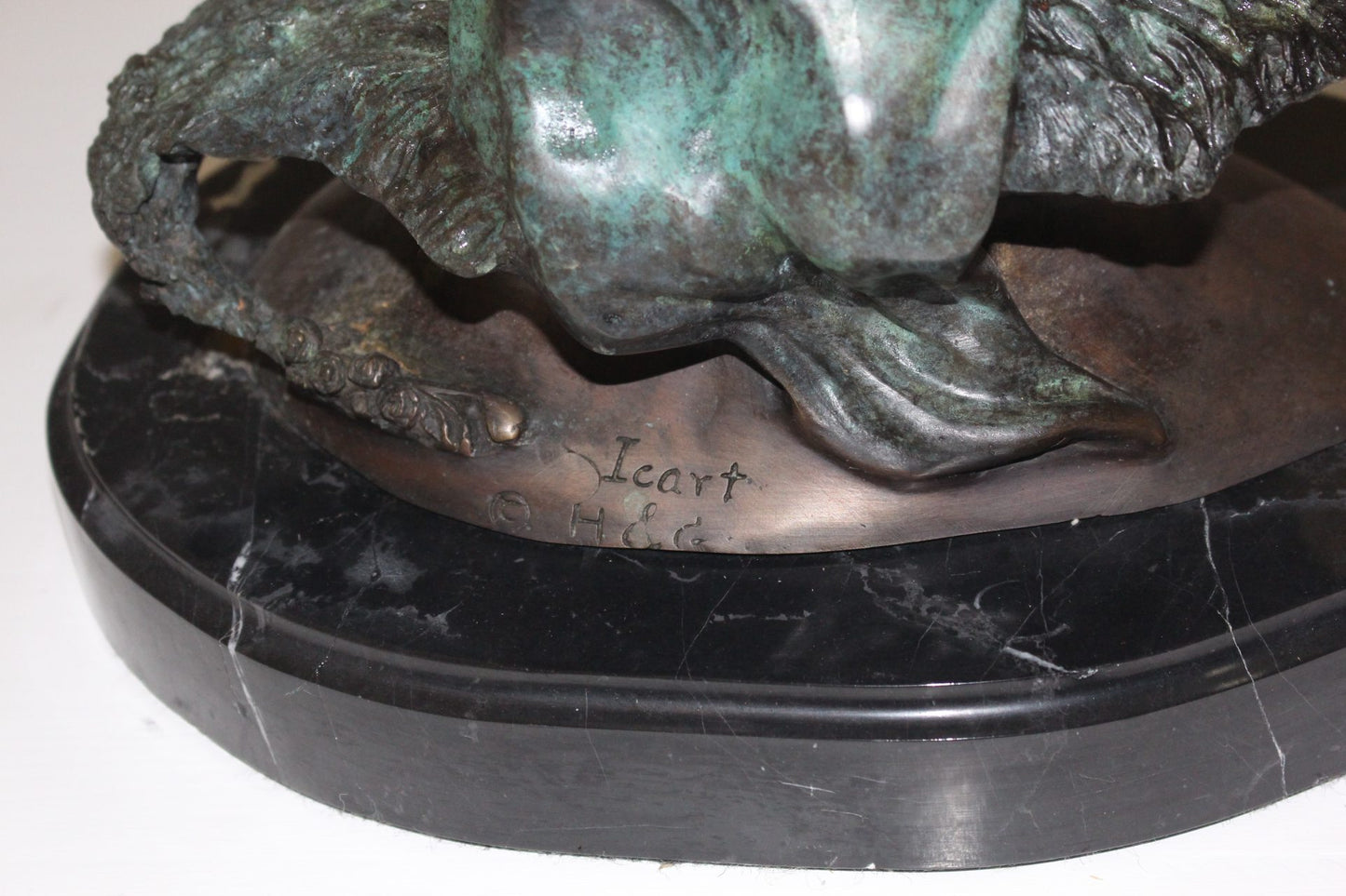 Girl on a swing Bronze Statue - Size: 15"L x 8"W x 21"H.