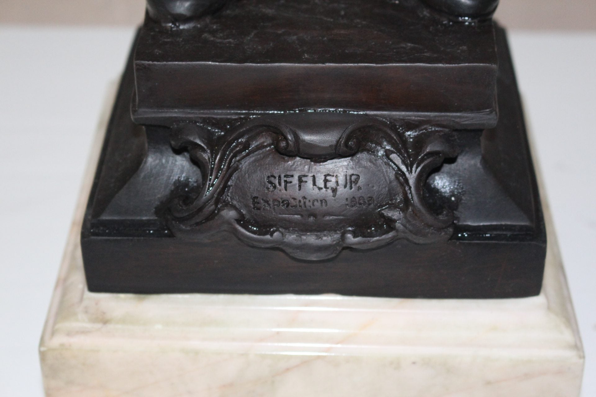 Boy standing Bronze Statue -  Size: 7.5"L x 7.5"W x 23.5"H.