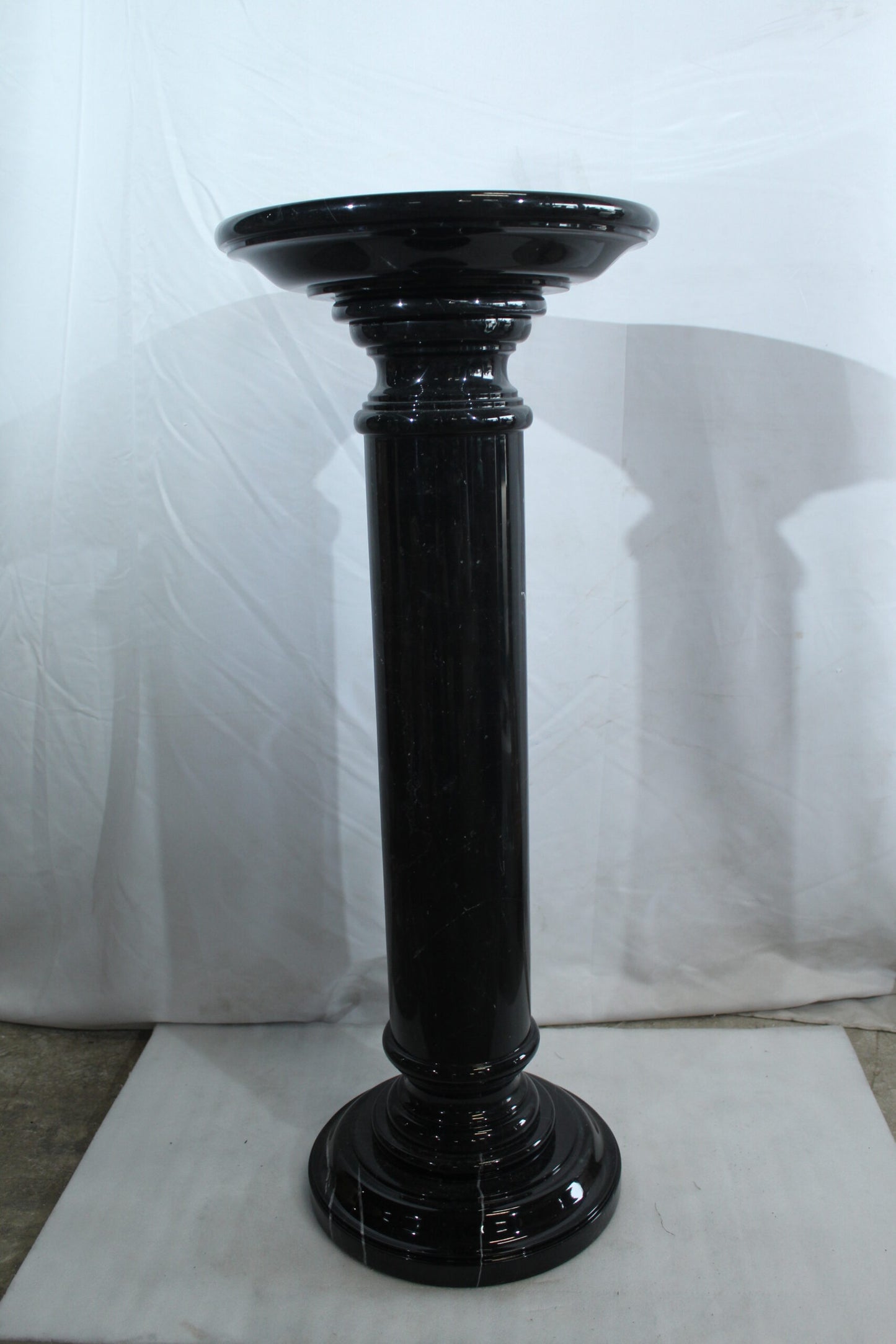 Nifao Elegant Black Marble Display Pedestal – Classic Polished Stone Stand for Sculptures, Vases, and Fine Art Decor - 14" x 14" x 36"H