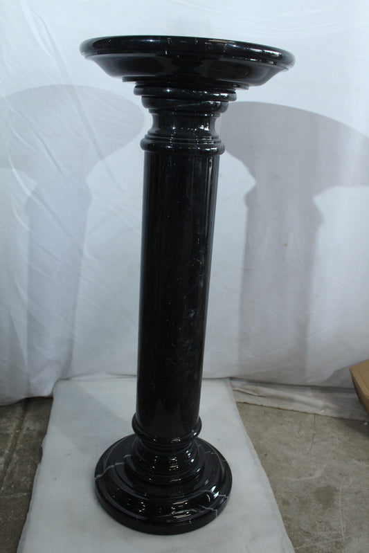 Nifao Elegant Black Marble Display Pedestal – Classic Polished Stone Stand for Sculptures, Vases, and Fine Art Decor - 14" x 14" x 36"H