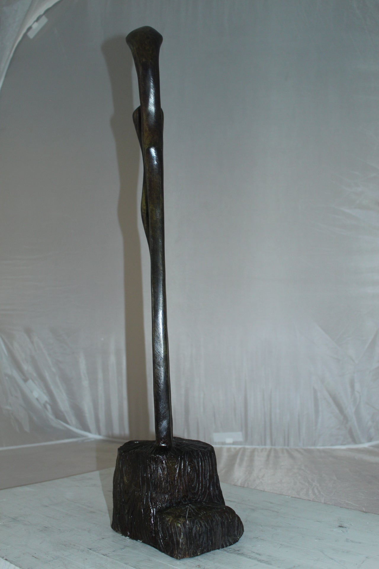 Male Female Abstract Bronze Statue - Size: 6"L x 8"W x 31"H.