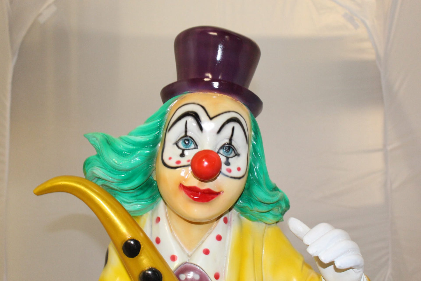 Clown Standing with Saxophone Bronze Statue - Size: 20"L x 15"W x 36"H.