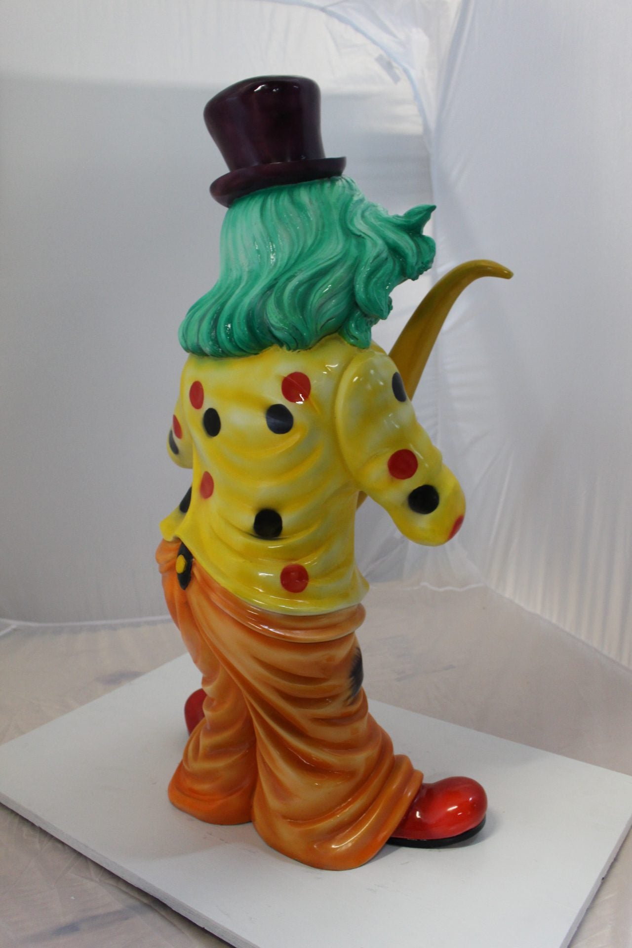Clown Standing with Saxophone Bronze Statue - Size: 20"L x 15"W x 36"H.