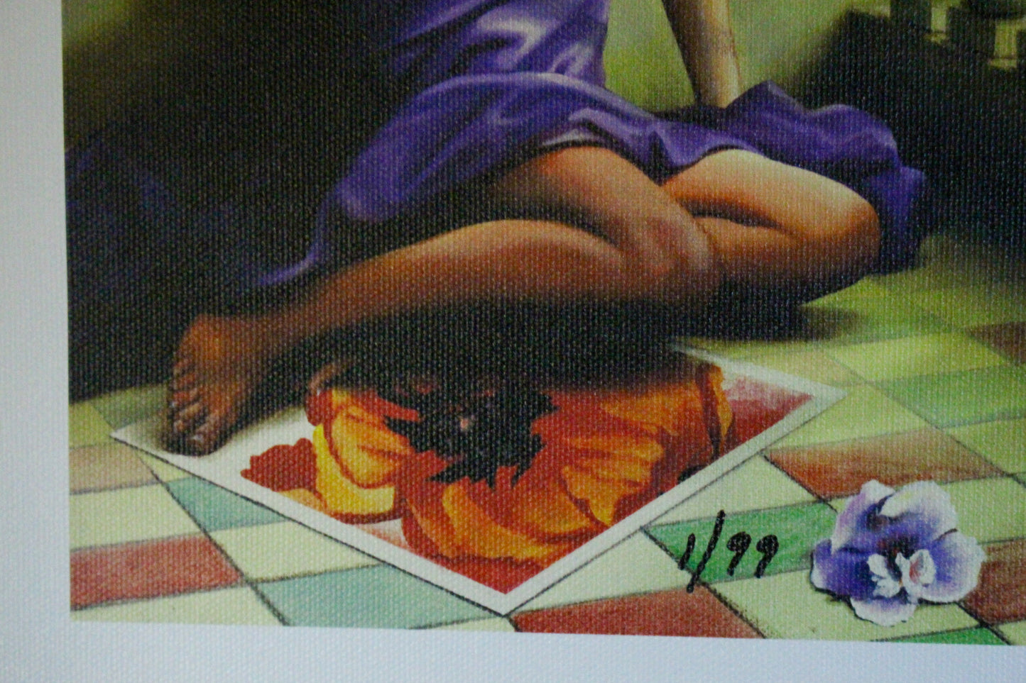 Orlando Quevedo Lady in Paris Medium on Canvas Unstretched, 30"x21"