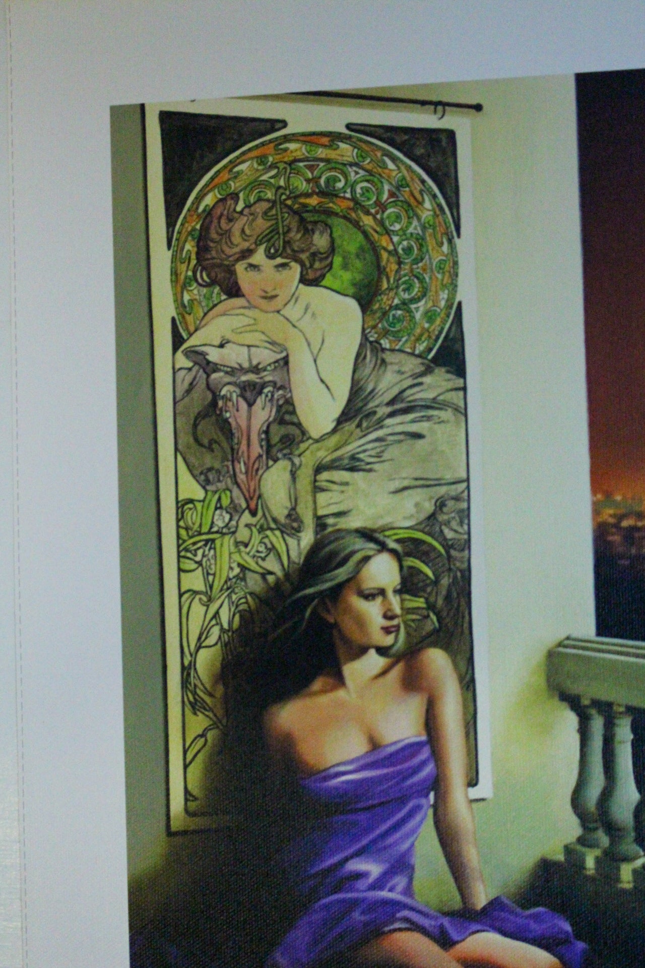 Orlando Quevedo Lady in Paris Medium on Canvas Unstretched, 30"x21"