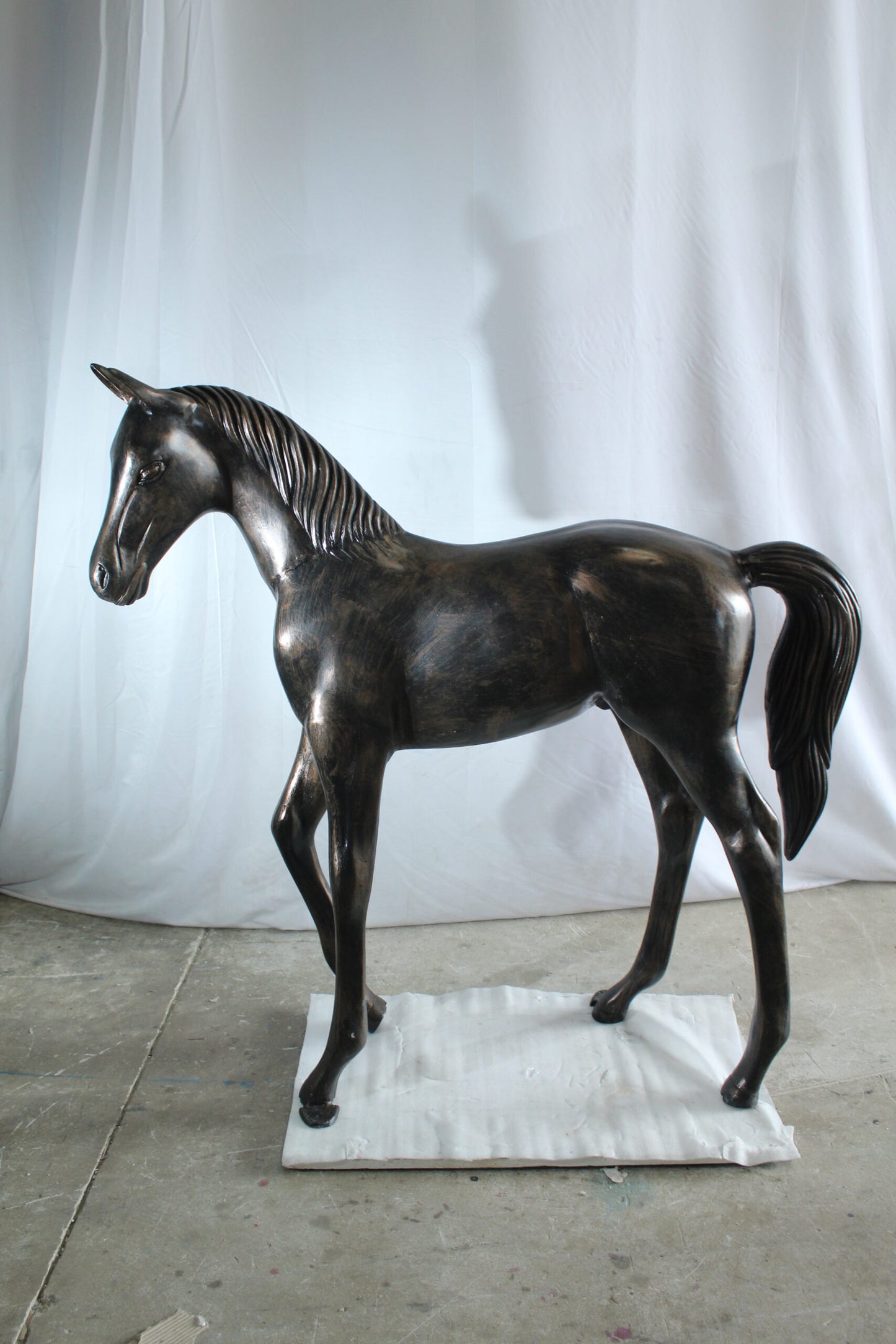 Life Size Aluminum Arabian Colt Horse Statue for Decoration 50" x 15" x 52"H