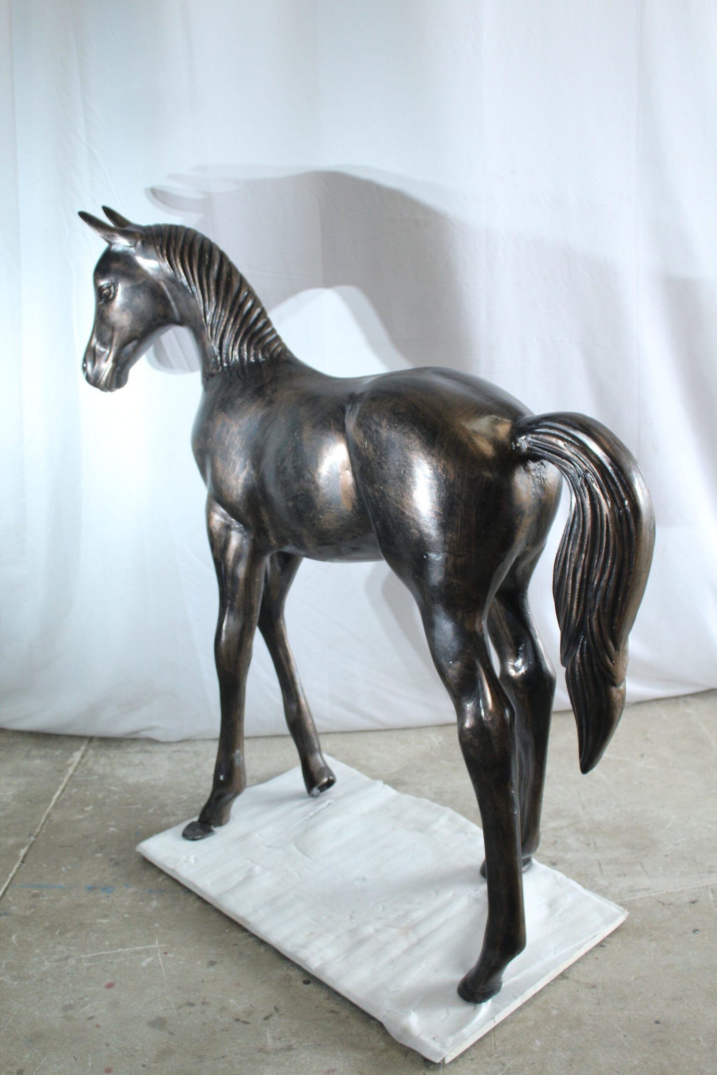 NIFAO Life-Size Aluminum Arabian Colt Horse Statue – Indoor & Outdoor Decorative Sculpture – 50" x 15" x 52"