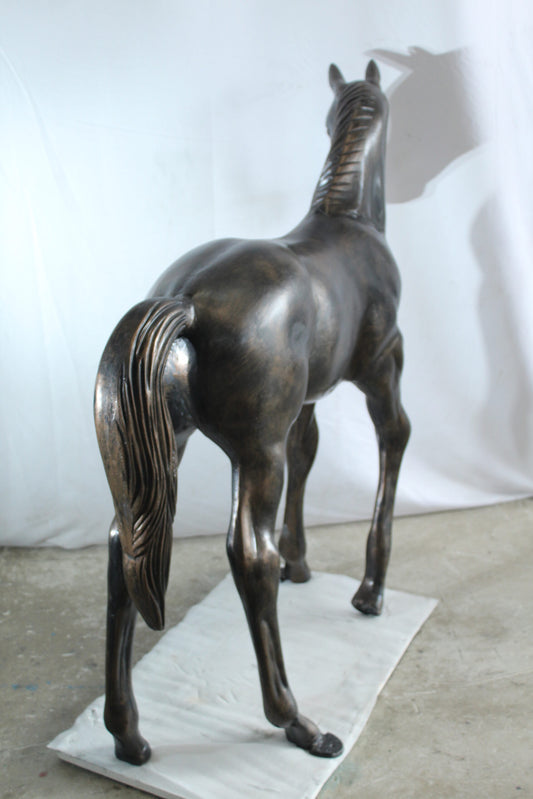 NIFAO Life-Size Aluminum Arabian Colt Horse Statue – Indoor & Outdoor Decorative Sculpture – 50" x 15" x 52"