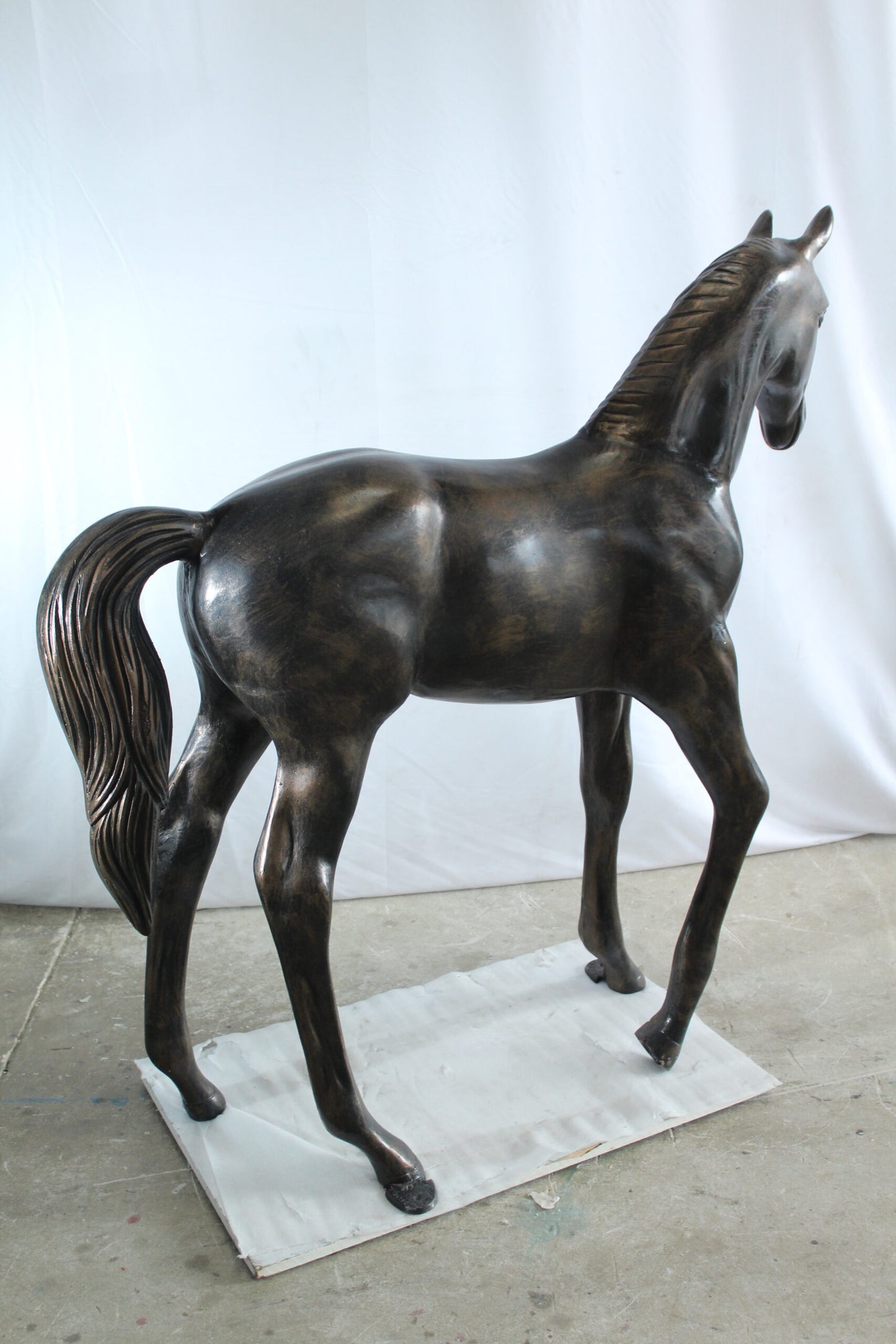 Life Size Aluminum Arabian Colt Horse Statue for Decoration 50" x 15" x 52"H