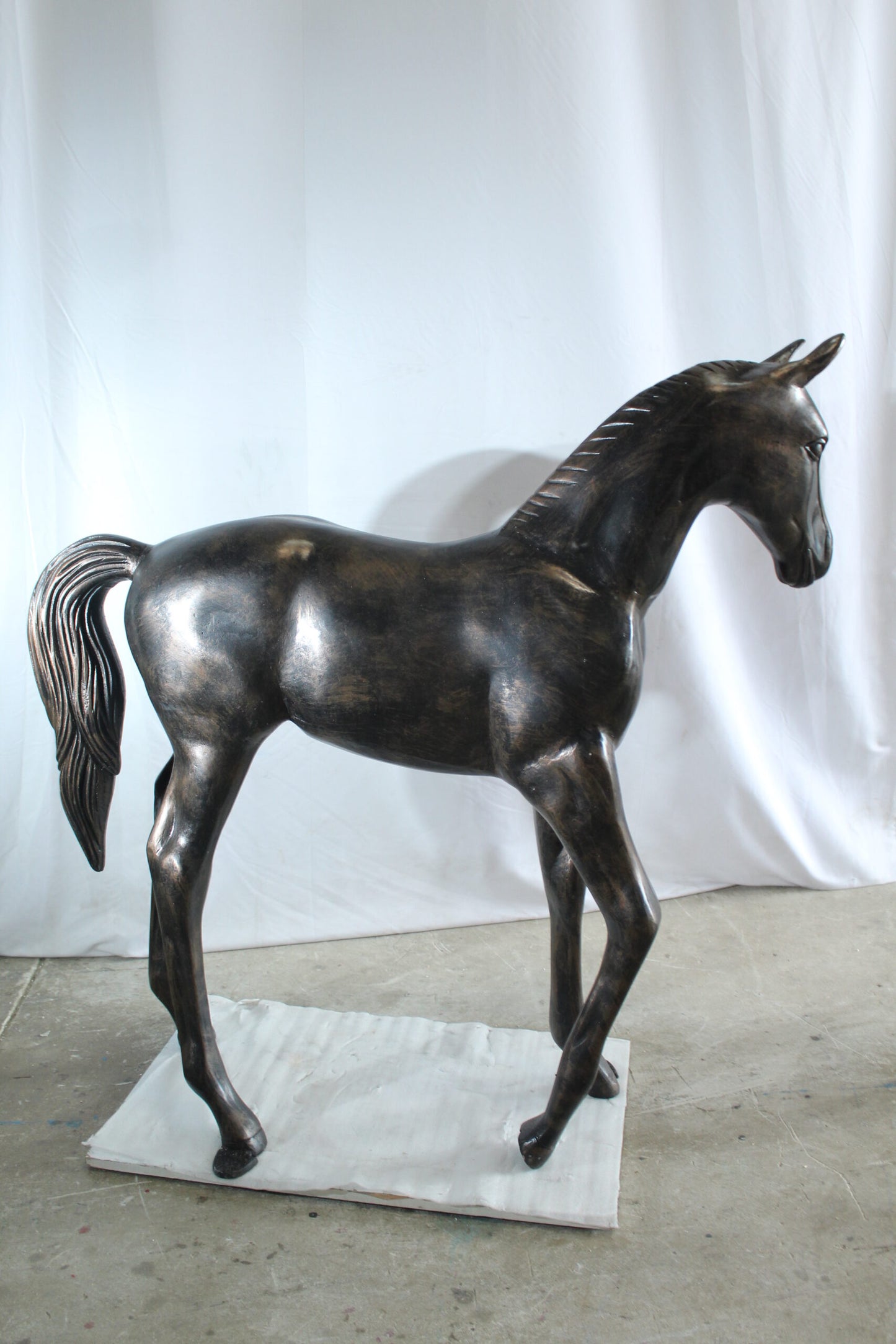 Life Size Aluminum Arabian Colt Horse Statue for Decoration 50" x 15" x 52"H
