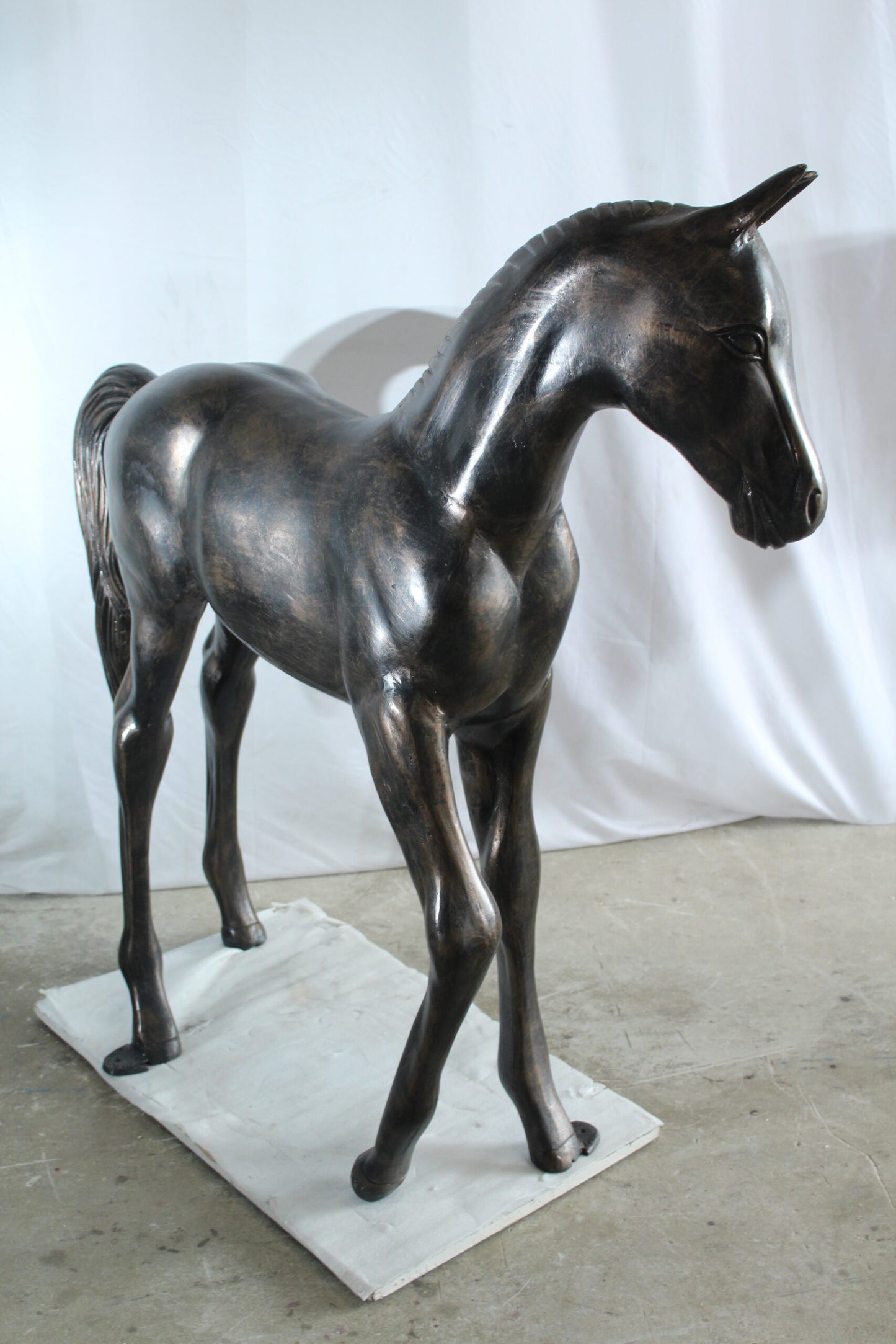 Life Size Aluminum Arabian Colt Horse Statue for Decoration 50" x 15" x 52"H