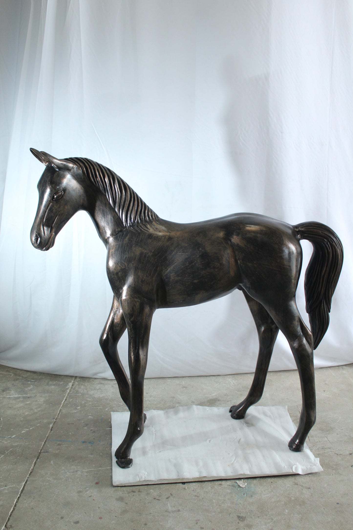 Life Size Aluminum Arabian Colt Horse Statue for Decoration 50" x 15" x 52"H