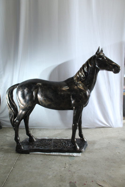 Nifao Majestic Aluminum Horse Statue – Large Indoor/Outdoor Decorative Sculpture, Elegant Silver Finish, Luxury Art Decor for Gardens, Homes, Equestrian Centers & Collectors - 76" x 19" x 67"H