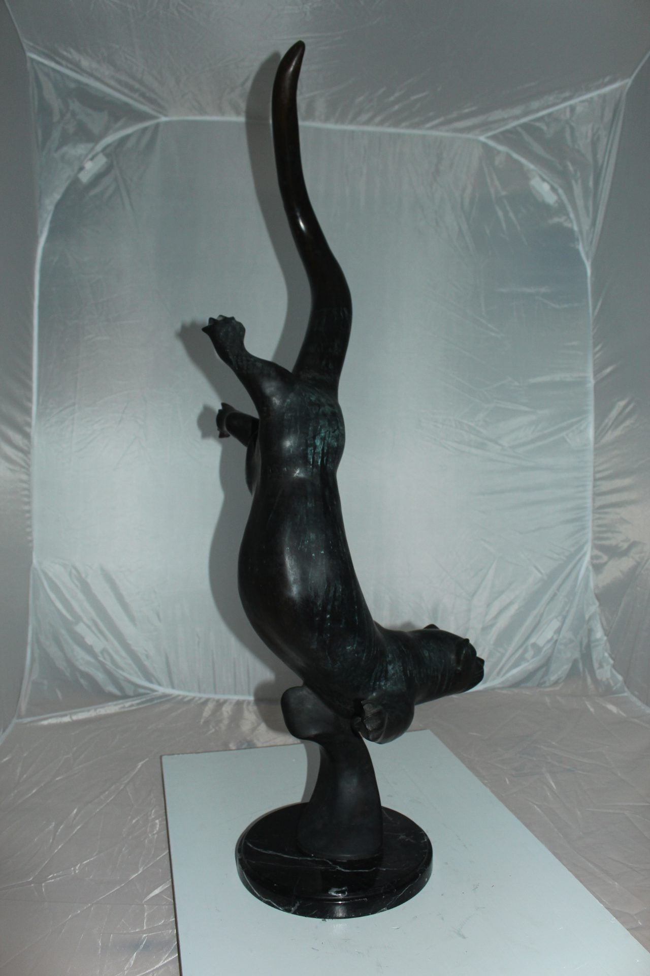 Otter Bronze Statue - Size: 15"L x 17"W x 44"H.