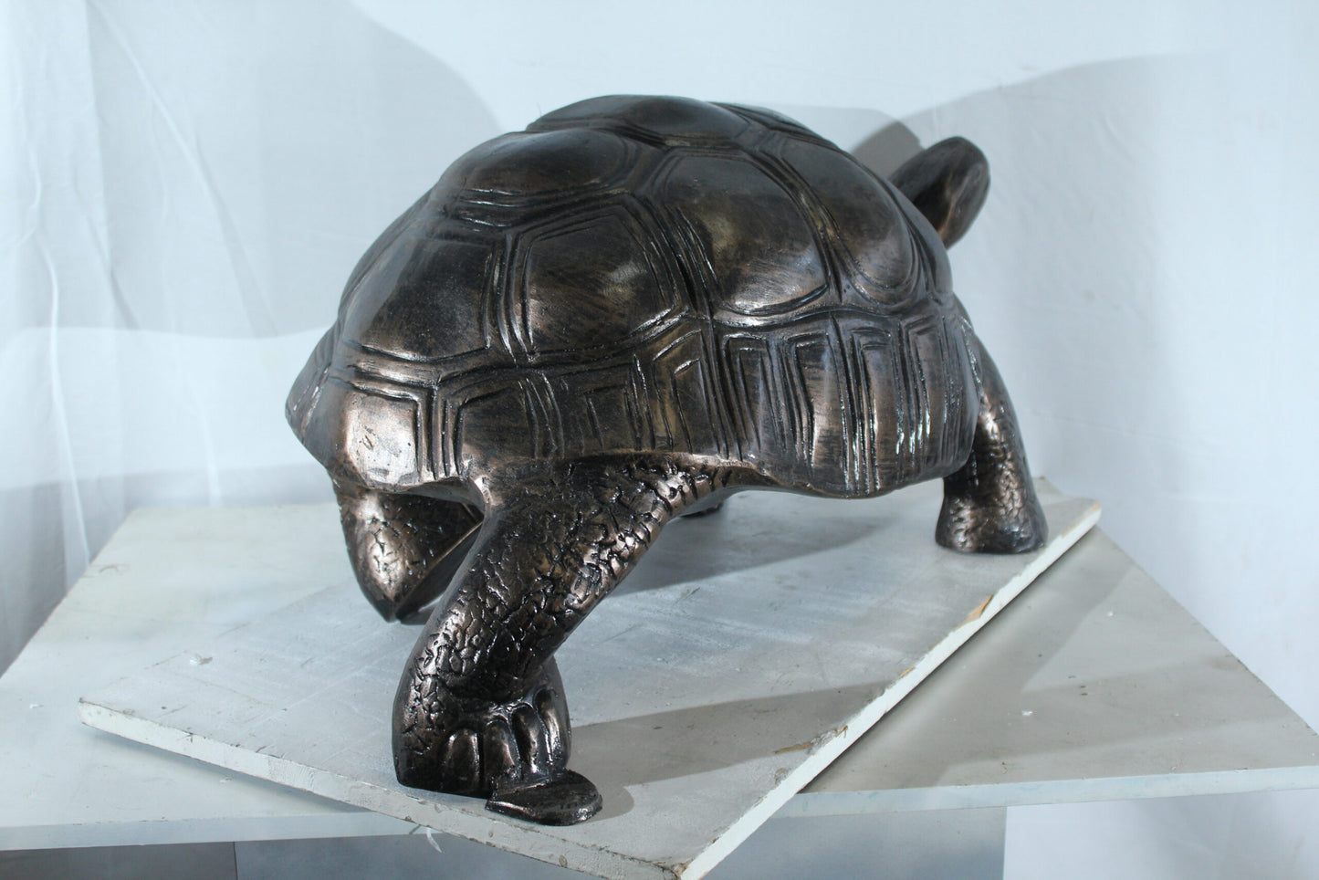 Nifao Large Aluminum Tortoise Statue with Detailed Shell and Legs - Realistic Wildlife Sculpture, Bronze Finish, 35" x 18" x 18"H
