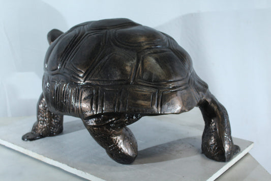 Nifao Large Aluminum Tortoise Statue with Detailed Shell and Legs - Realistic Wildlife Sculpture, Bronze Finish, 35" x 18" x 18"H