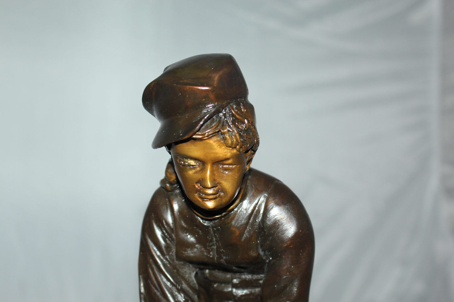 Leapfrog Bronze Statue - Size: 12"L x 7"W x 19"H.