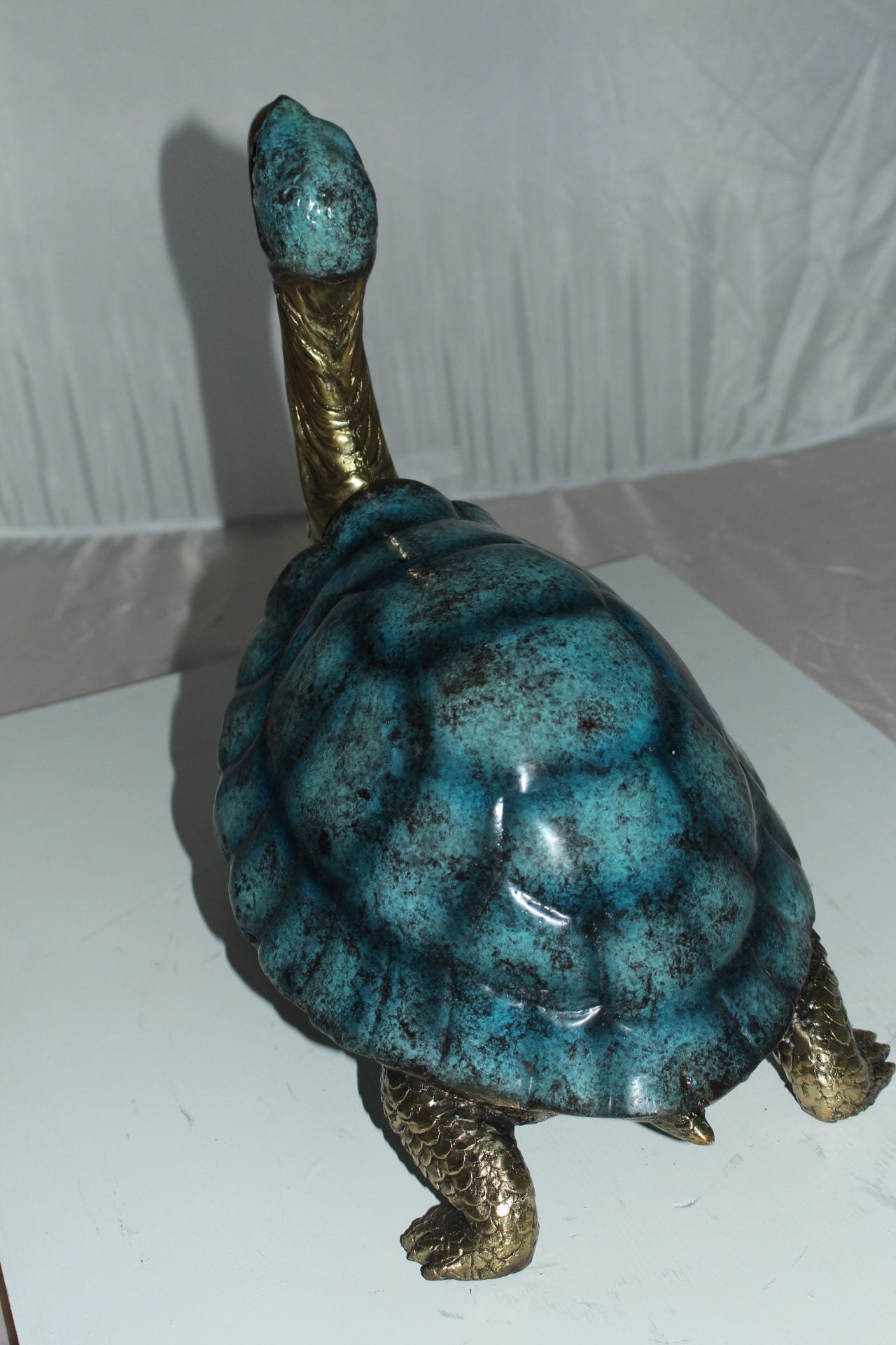 Turtle with special patina Bronze Statue - Size: 14"L x 10"W x 15.5"H.