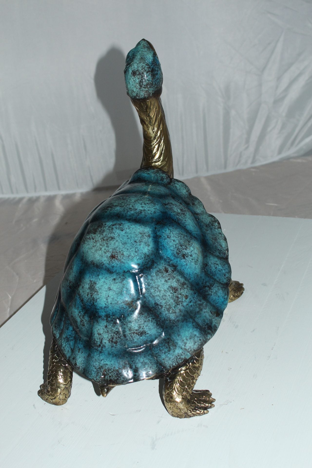 Turtle with special patina Bronze Statue - Size: 14"L x 10"W x 15.5"H.