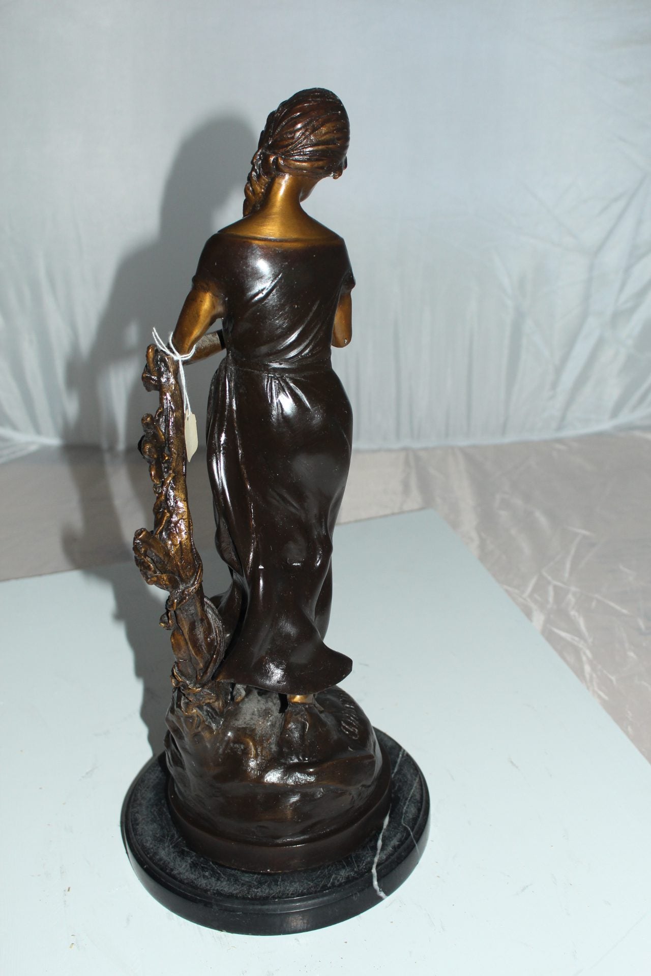 Standing girl Bronze Statue - Size: 8"L x 8"W x 18.5"H.