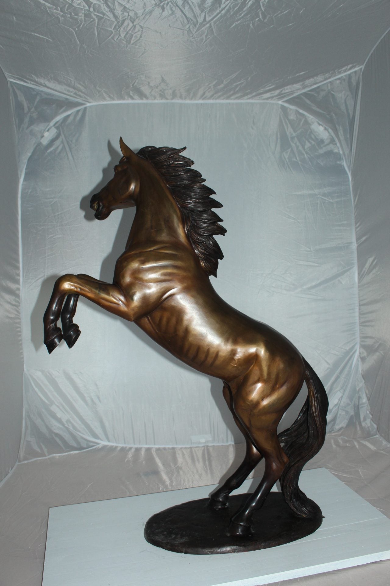 Horse Standing -large Bronze Statue - Size: 26"L x 12"W x 39"H.