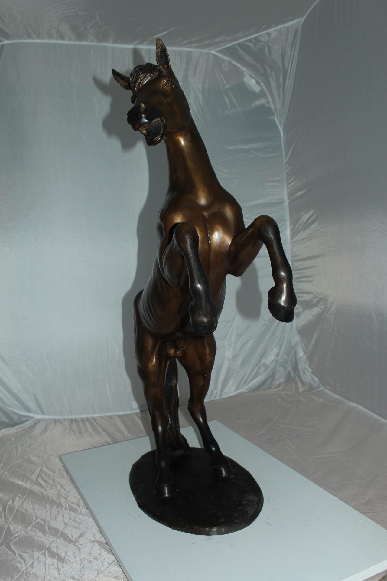 Horse Standing -large Bronze Statue - Size: 26"L x 12"W x 39"H.