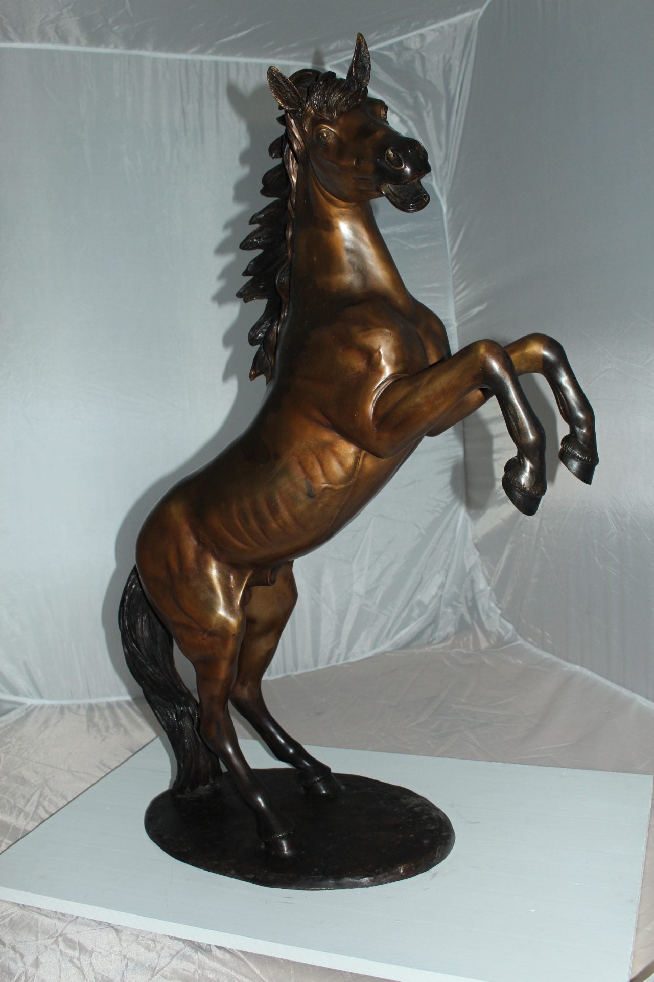 Horse Standing -large Bronze Statue - Size: 26"L x 12"W x 39"H.