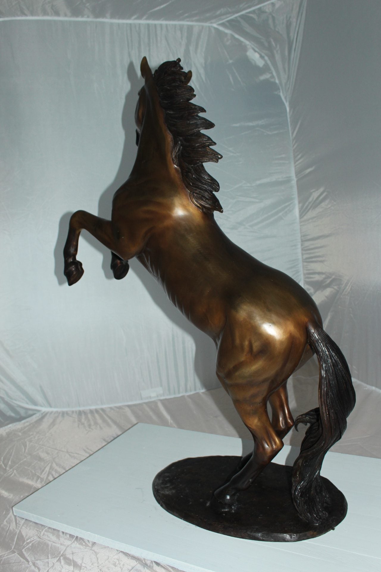 Horse Standing -large Bronze Statue - Size: 26"L x 12"W x 39"H.