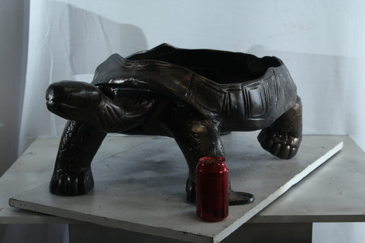 Nifao Large Turtle Planter Aluminum Statue - Whimsical Garden Sculpture with Textured Finish - 35" x 19" x 12"H
