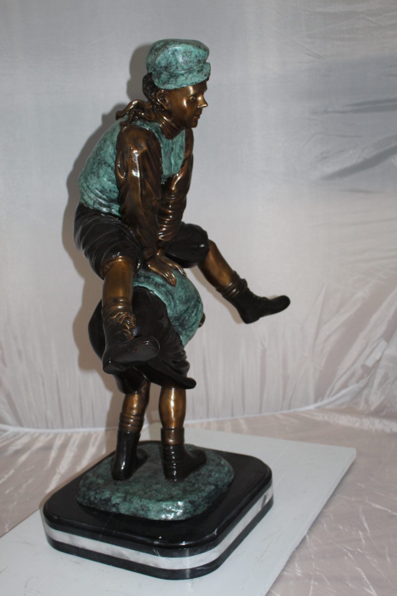 Leapfrog - large Bronze Statue - Size: 26"L x 14"W x 34"H.