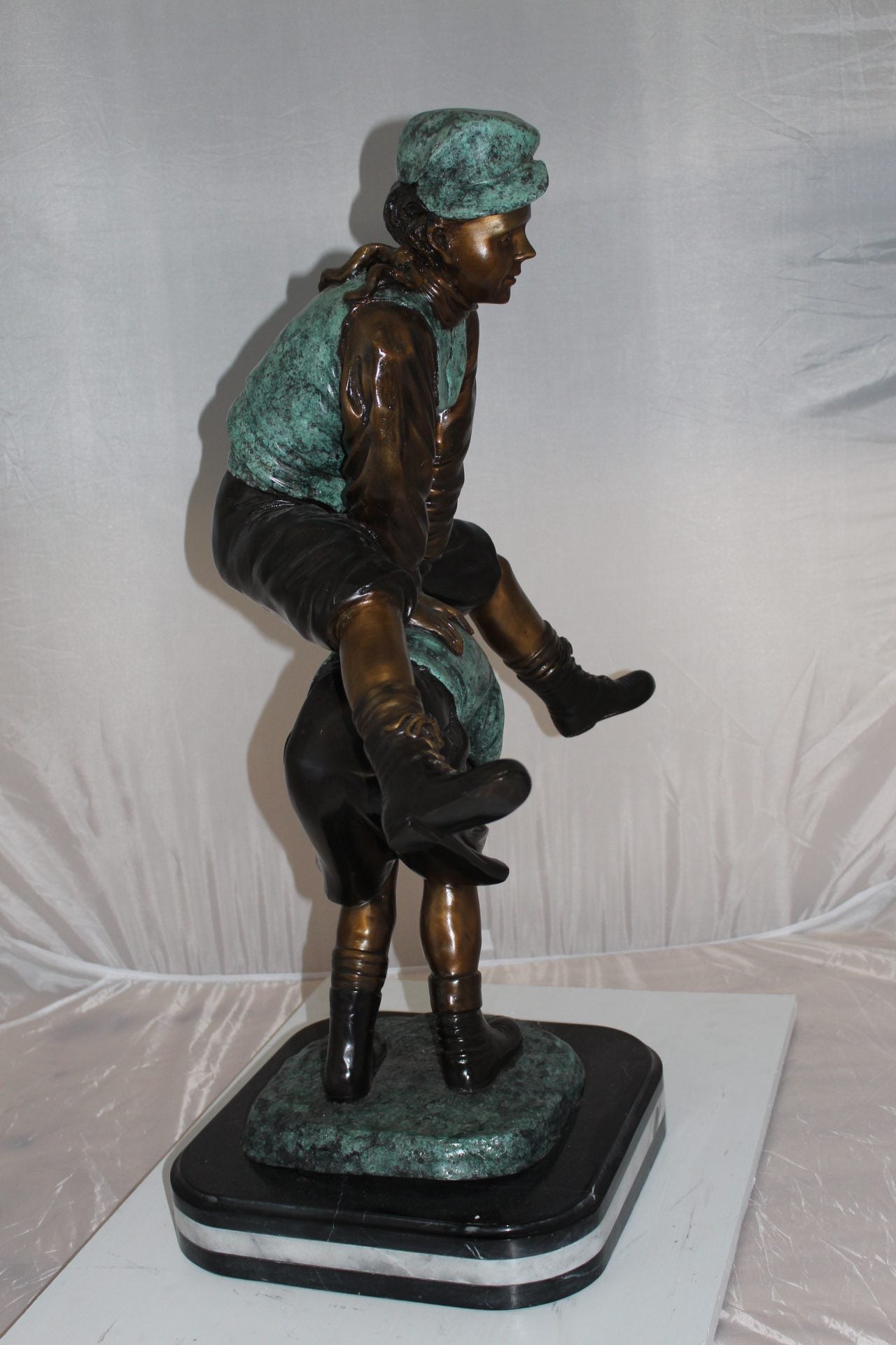 Leapfrog - large Bronze Statue - Size: 26"L x 14"W x 34"H.