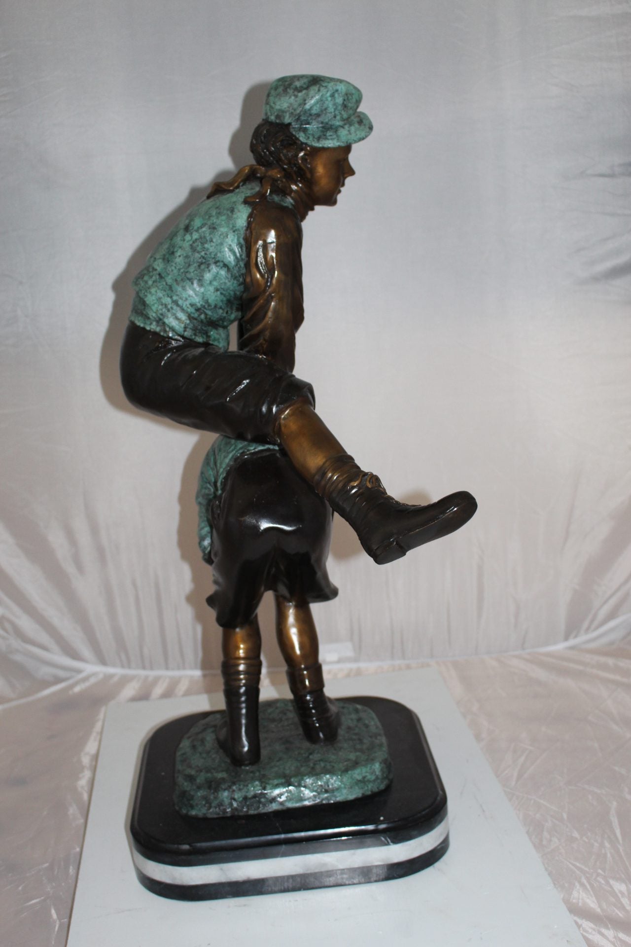 Leapfrog - large Bronze Statue - Size: 26"L x 14"W x 34"H.