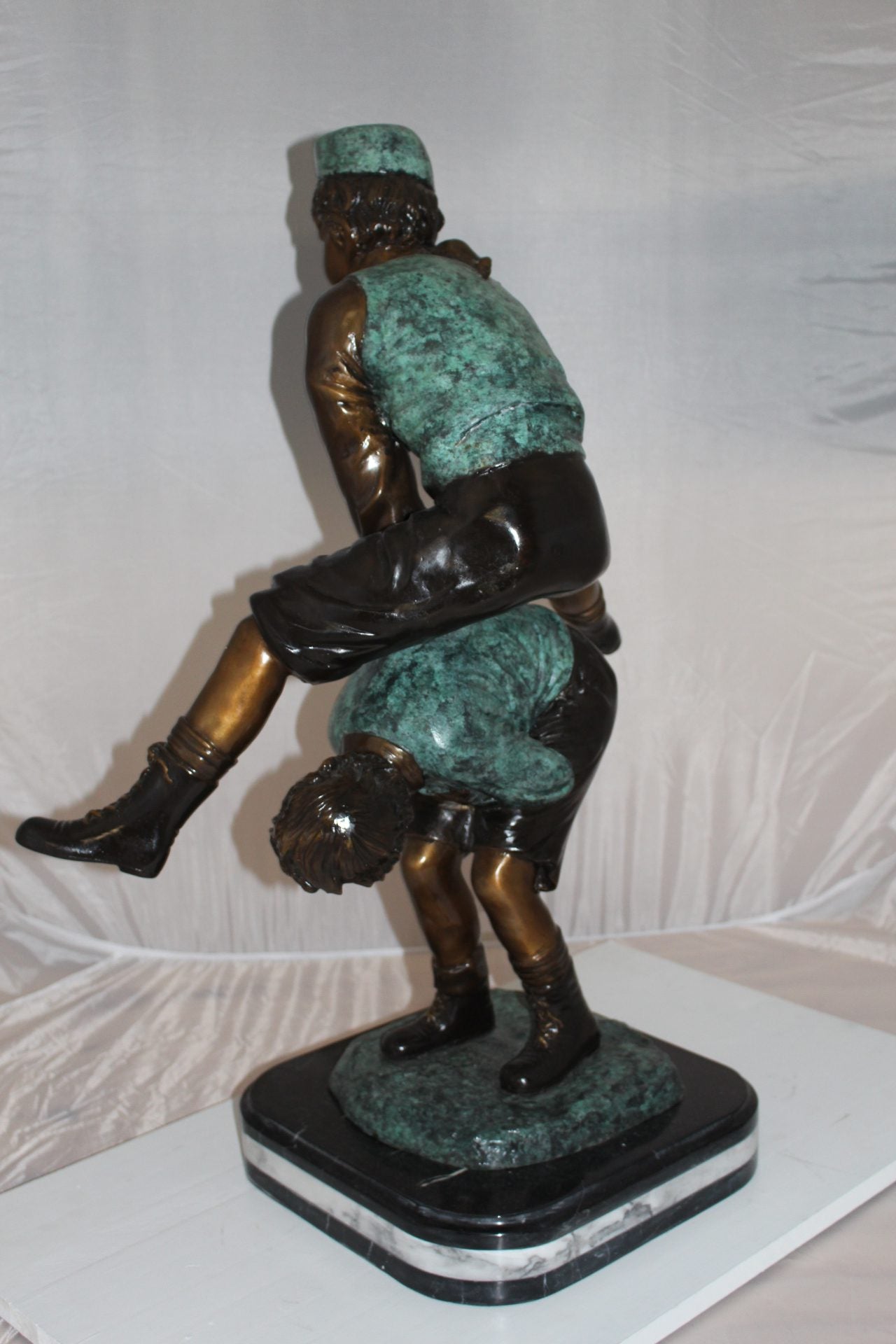 Leapfrog - large Bronze Statue - Size: 26"L x 14"W x 34"H.
