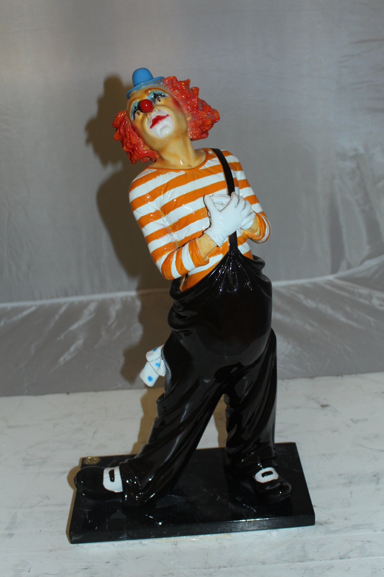 Clown - small Bronze Statue - Size: 12"L x 6"W x 23"H.