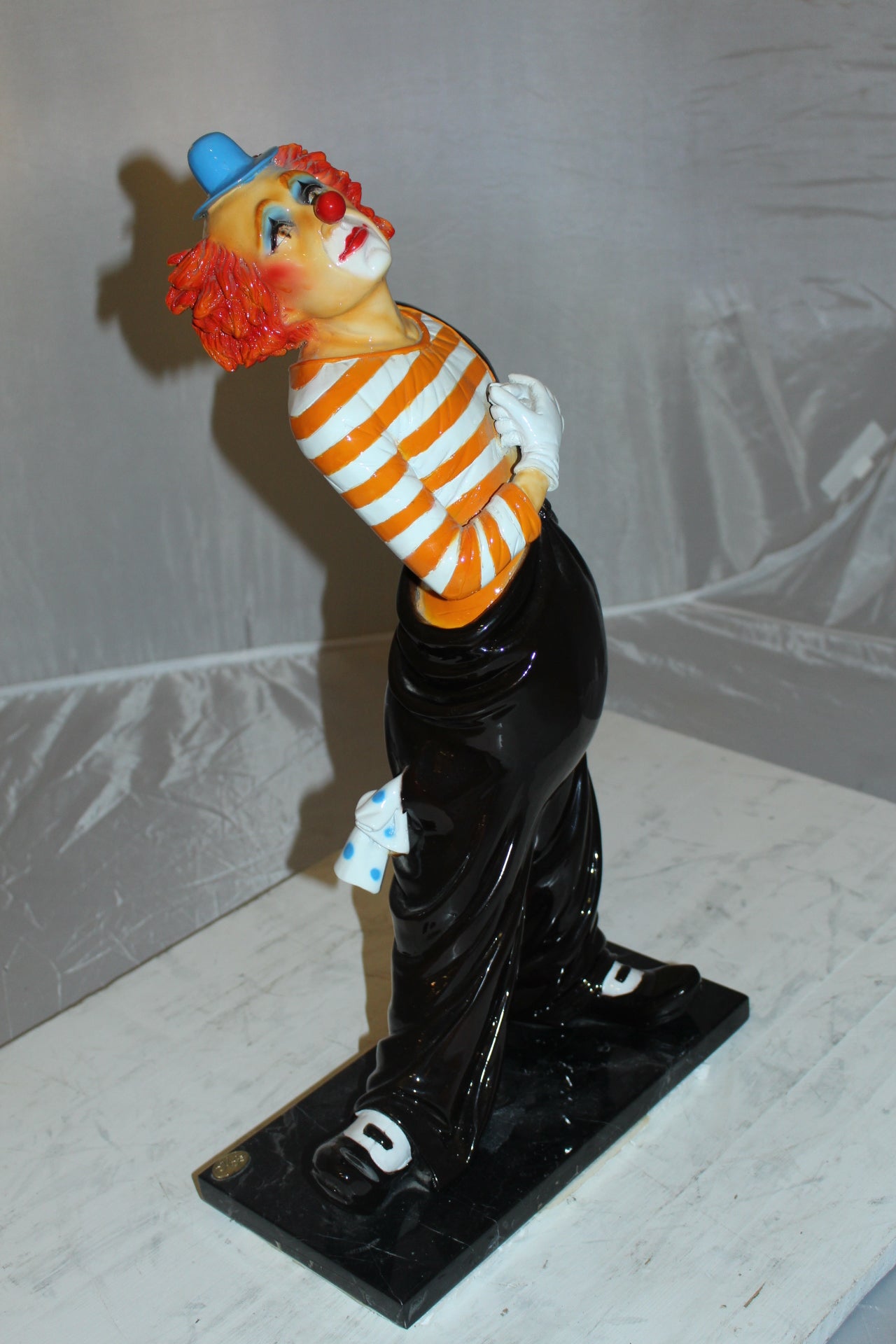 Clown - small Bronze Statue - Size: 12"L x 6"W x 23"H.