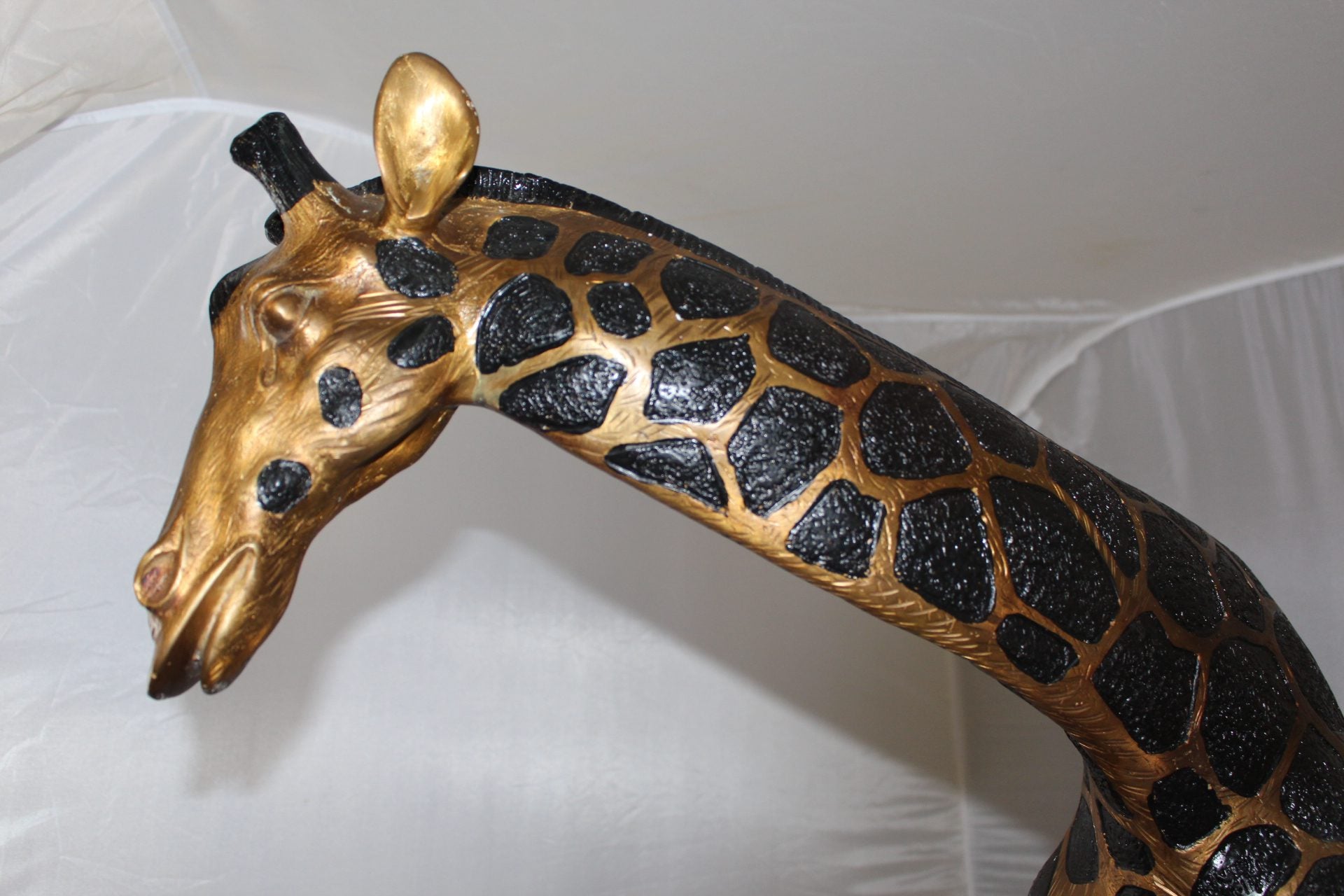 Pair of Giraffes Bronze Statues -  Size: 32"L x 12"W x 55"H.