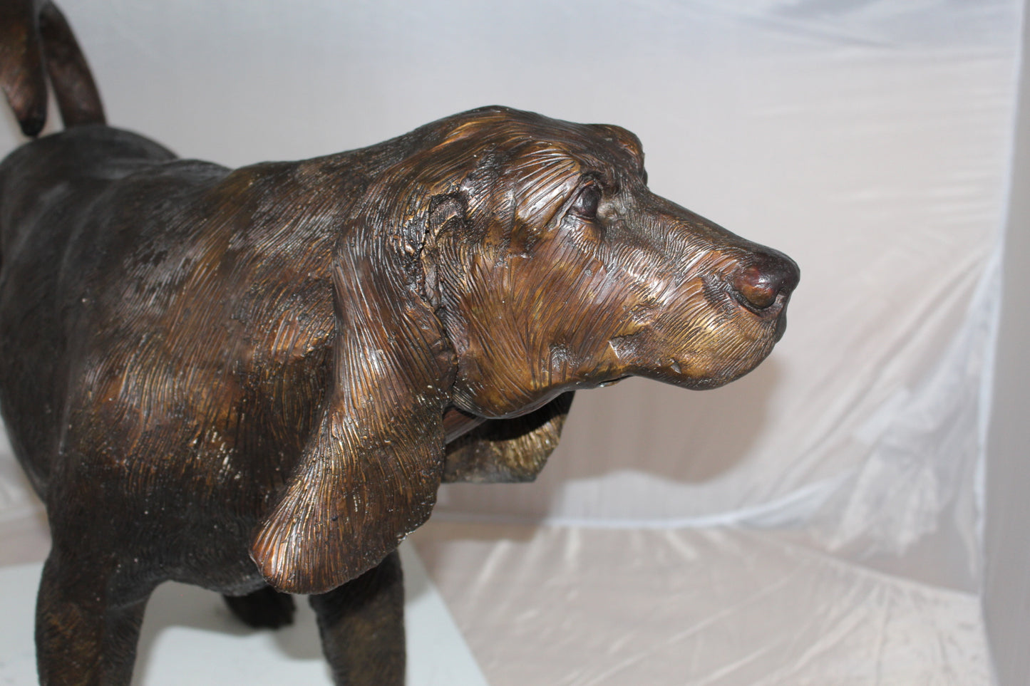 Hound dog Bronze Statue - Size: 38"L x 12"W x 26"H.