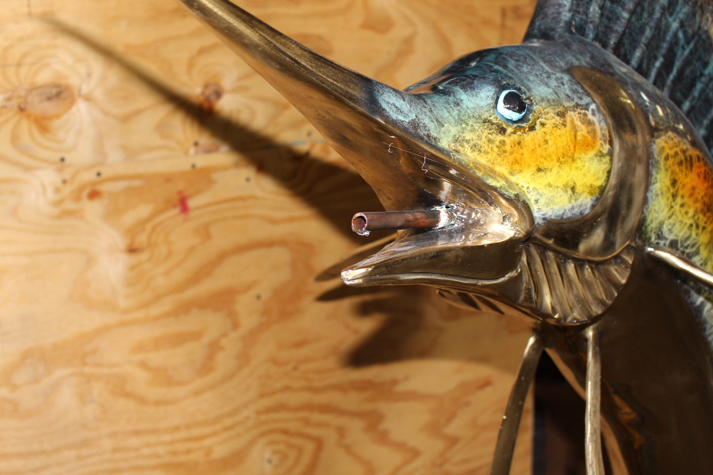 Large Sailfish Bronze Statue -  Size: 38"L x 24"W x 67"H.