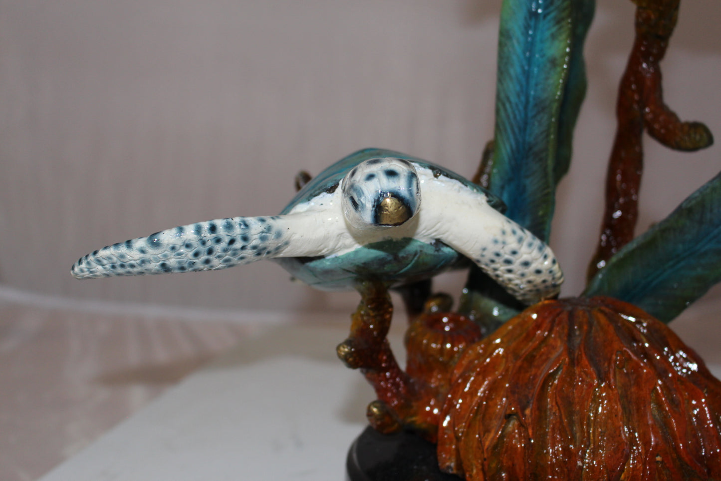 Two Sea Turtles Swimming Bronze Statue - Size: 17"L x 9"W x 20"H.