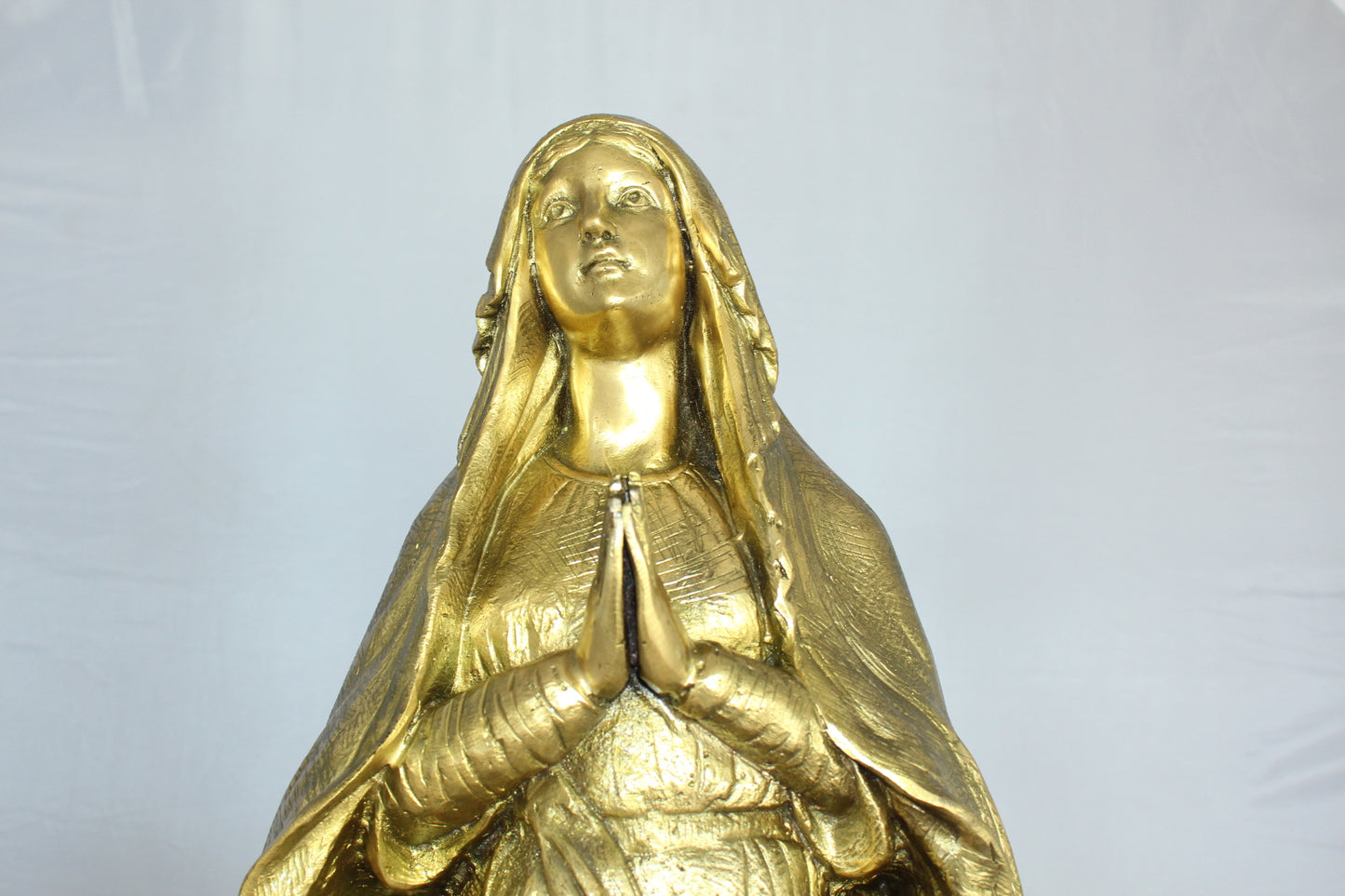 Blessed Virgin Mary Bronze Statue - Size: 10"L x 8"W x 33"H.