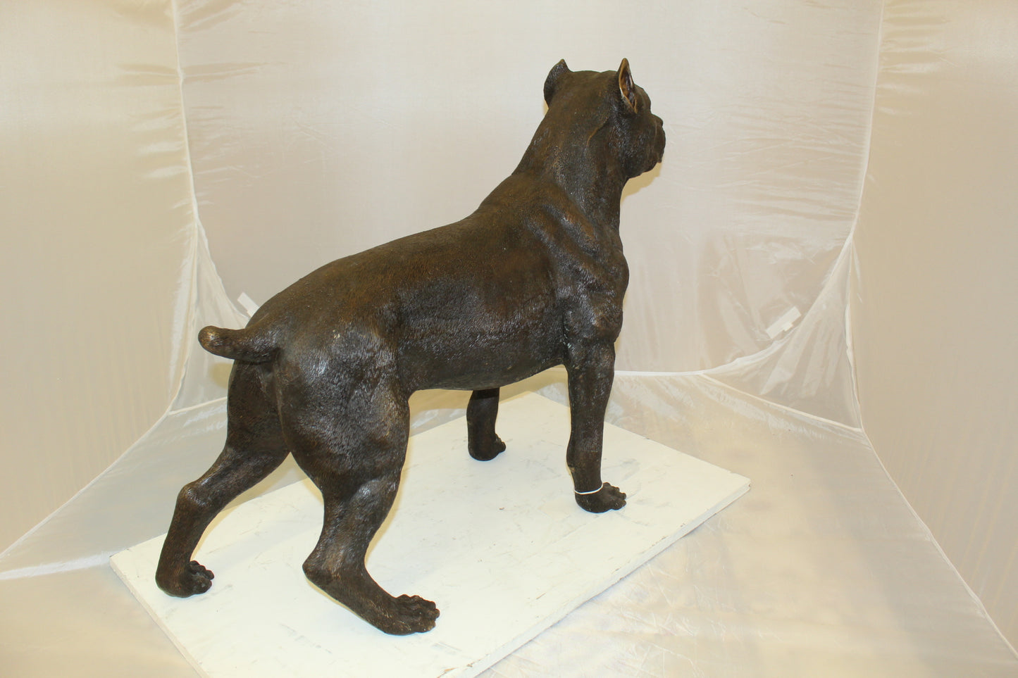 Pit Bull Dog Bronze Statue - Size: 33"L x 11"W x 26"H.