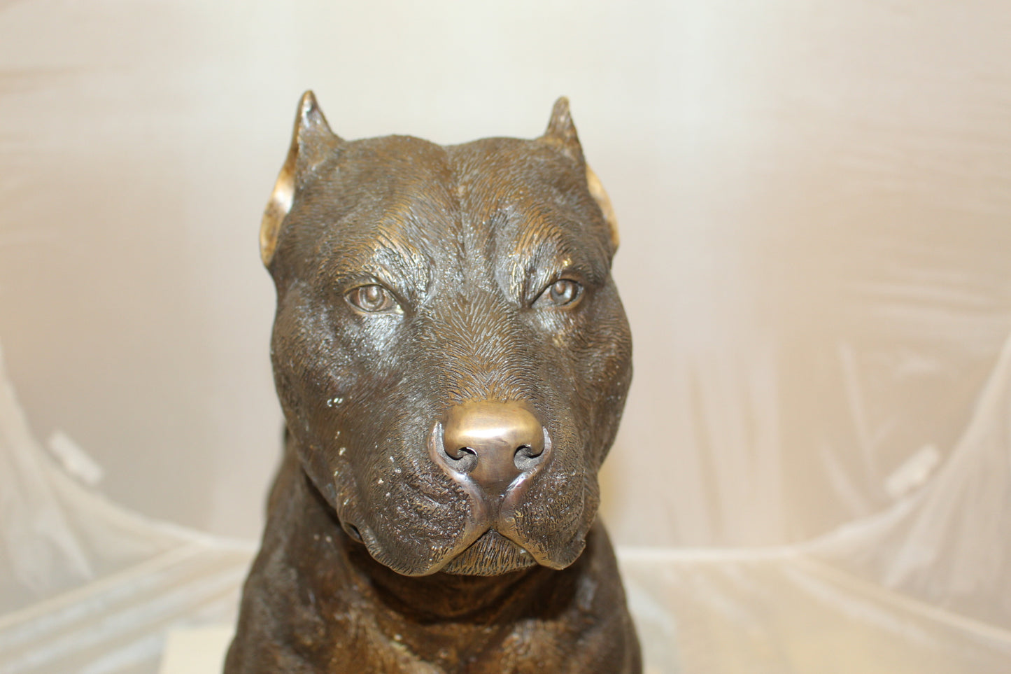 Pit Bull Dog Bronze Statue - Size: 33"L x 11"W x 26"H.